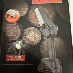 Mini Cordless Chainsaw, New Portable Electric Chainsaw Cordless With Battery, Handheld Electric Power Chain Saw With Chains, For Tree Trimming, Garden