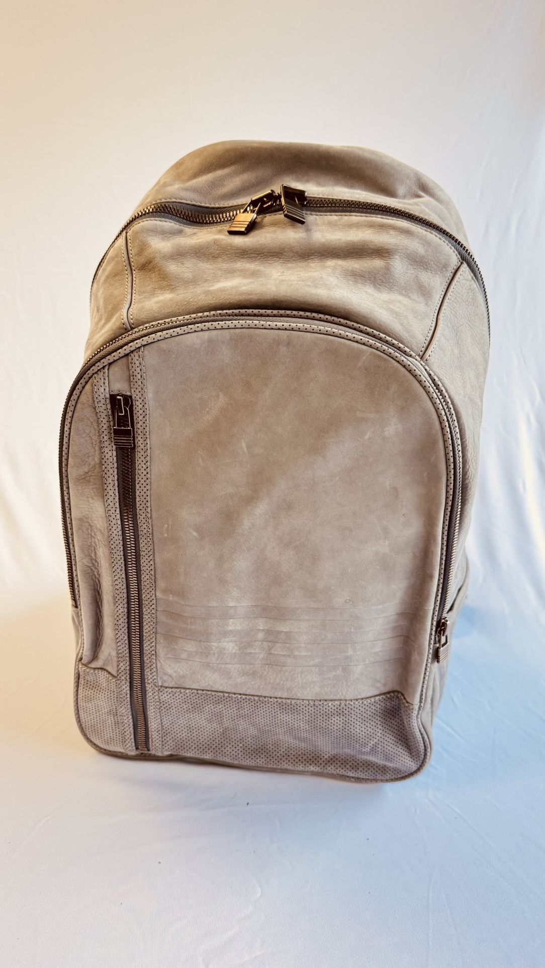 Adidas Leather Basic Gray Backpack Full Size Unisex