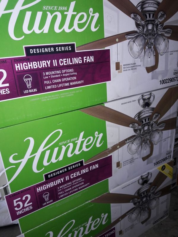 New 52 Hunter Brushed Nickel Led Ceiling Fan For Sale In Wixom