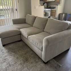 Crate and Barrel Hayward Rolled Arm Sectional Sofa