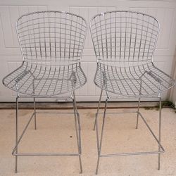Pair -  Counter Stools with Metal Frame  MCM Style Jurgis 26''
