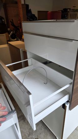 White 3-Drawer Vanity Cabinets — Set of 3
