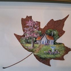 Hand Painted Preserved Maple Leaf