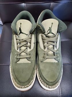 New Air Jordan 3 Retro In Olive Sage Green.  These have Been Graded "B"