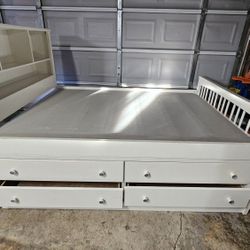 Full Size Bed Frame With Storage Drawers