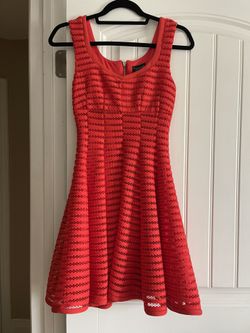 Topshop Red Fit & Flare Dress Size XS