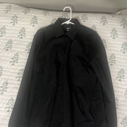Large Black Button Up