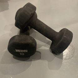 Set Of Two Weider 10 Lbs Dumbbell Weights