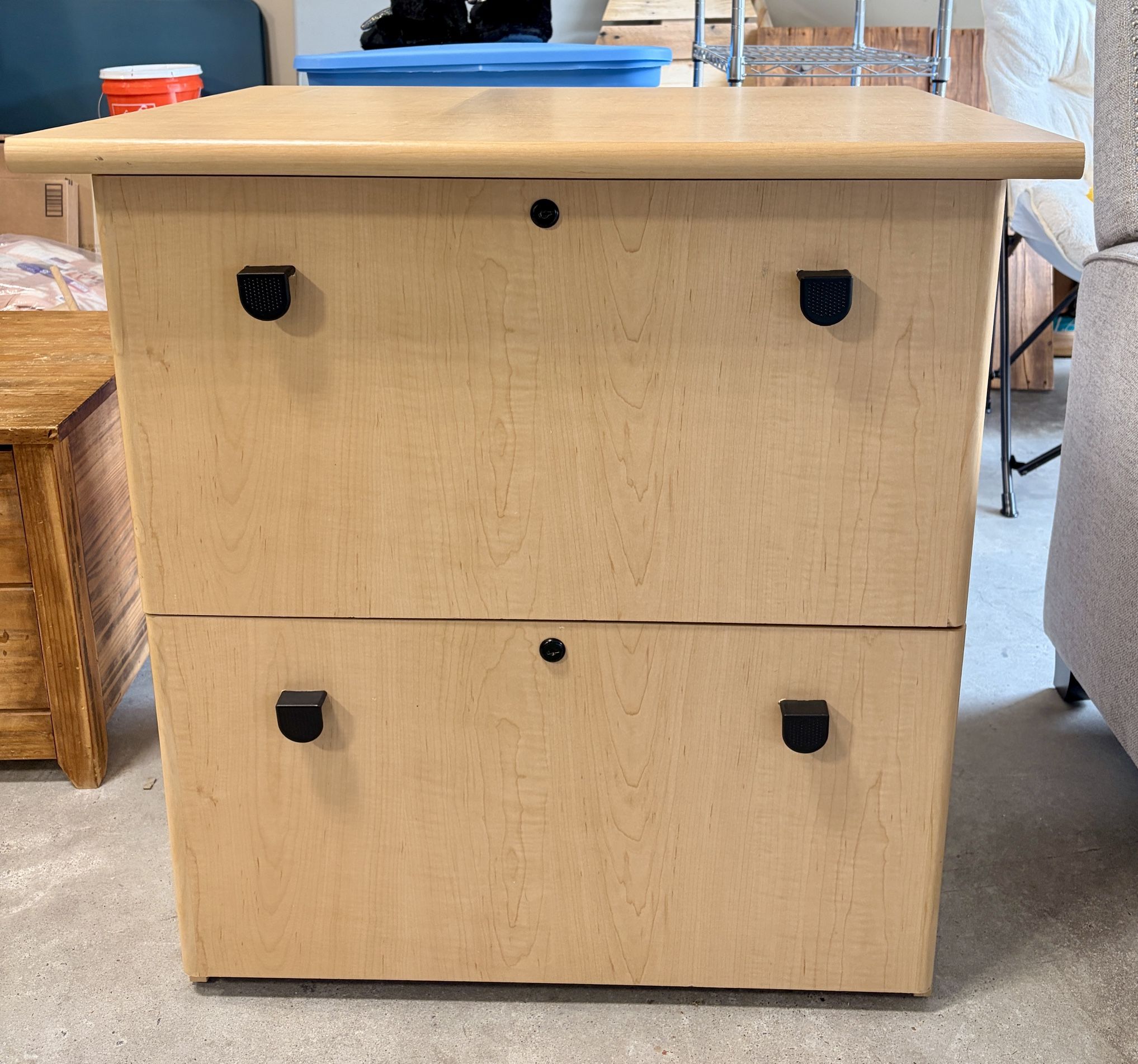 Lockable Wood Filing Cabinet