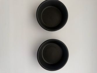 Black Round ceramic plant plate – Set of 2