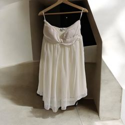 Strapless White Papaya Dress