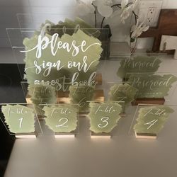 Wedding Table Numbers 
