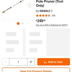 New DeWalt 20v    Cordless Battery Powered Pole Pruner Tool Only 