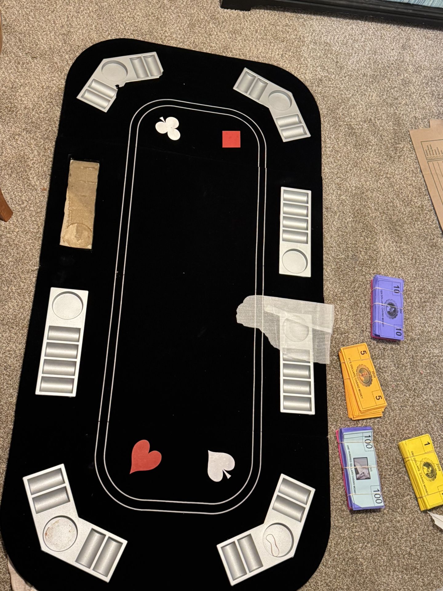 All-In-One Casino Party Set – Poker, Craps, Roulette Mats + Prop Cash