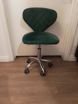 Green velvet chair desk