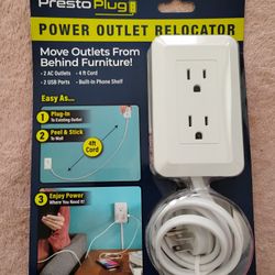 Power Outlet relocator with two USB ports.