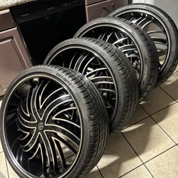24 INCH WHEELS AND TIRES 5x115 & 5x120