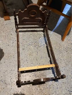 Vintage Style Wood Doll Bed / Cradle – 23” x 14”