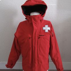 Men's Size Small Patagonia Red Ski Patrol Hooded Reflective Jacket Coat