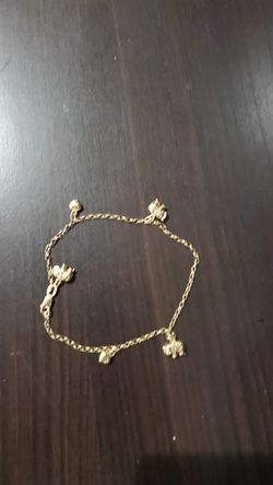 14k gold elephant images bracelet