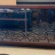 TV Entertainment Center Or Dining Room Credenza with Shelves, Cabinets, and Glass Doors