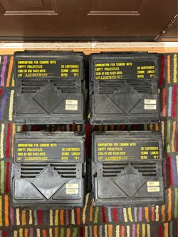 4 Empty US Military Empty Can Case  30 Cartridges 25MM Linked M793 TP-T