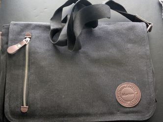 Vintage Canvas Messenger Bag for Men Women, 13.5 Inch Laptop Satchel Shoulder Bag with Multiple Pockets, Crossbody Bag for Work Travel College (Black)