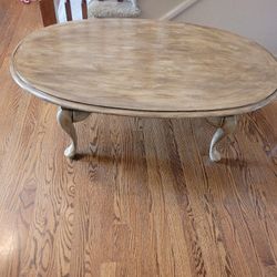 Oval wood coffee table