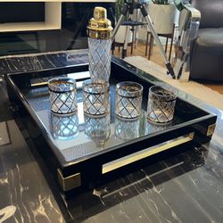 Joseph Altuzarra 18k Gold Cocktail Shaker, 4 Glasses And The Tray!  Excellent Condition! for Sale in Chicago, IL - OfferUp
