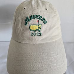GOLF Masters 2022 Golf American Needle Khaki Cotton Adj. Strap Hat Cap