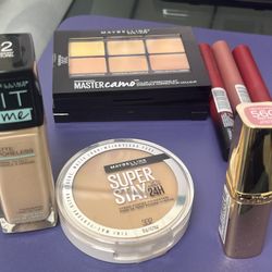lipstick, foundation, color correcting (Maybelline L'Oréal )