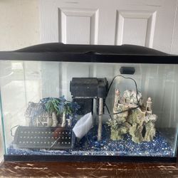 Fish tank with decor & filter 