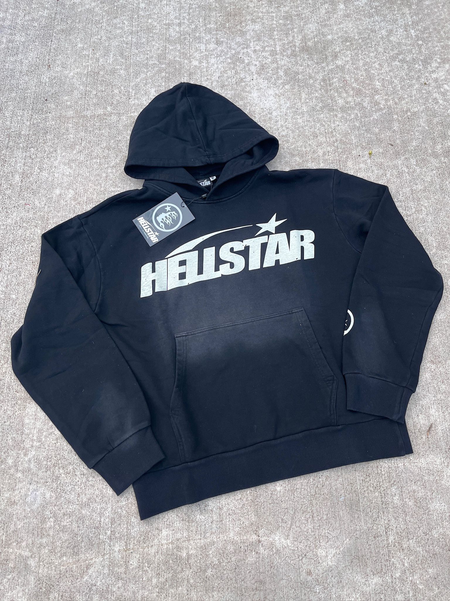Black Hellstar Flame Face Hoodie