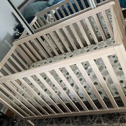 Wooden Crib with Mattress