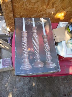 Baroque Elements Set Of 3 Candleticks