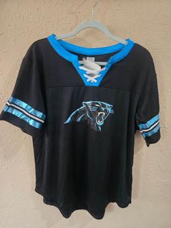 NFL Carolina Panthers Jersey Tackle V-Neck T-Shirt, Women's Size Large, NWT