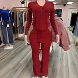 Cable-Knit Lounge Set Too And Bottom 