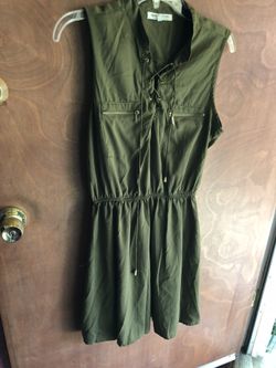 Olive green summer dress