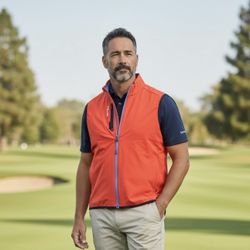 NEW Ralph Lauren RLX Black Label Golf Vest Mens Size Large  Red Wind & Rain Resident Full Zip NWT