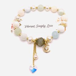 Handmade Feminine Moonstone Freshwater Pearls Bracelet 