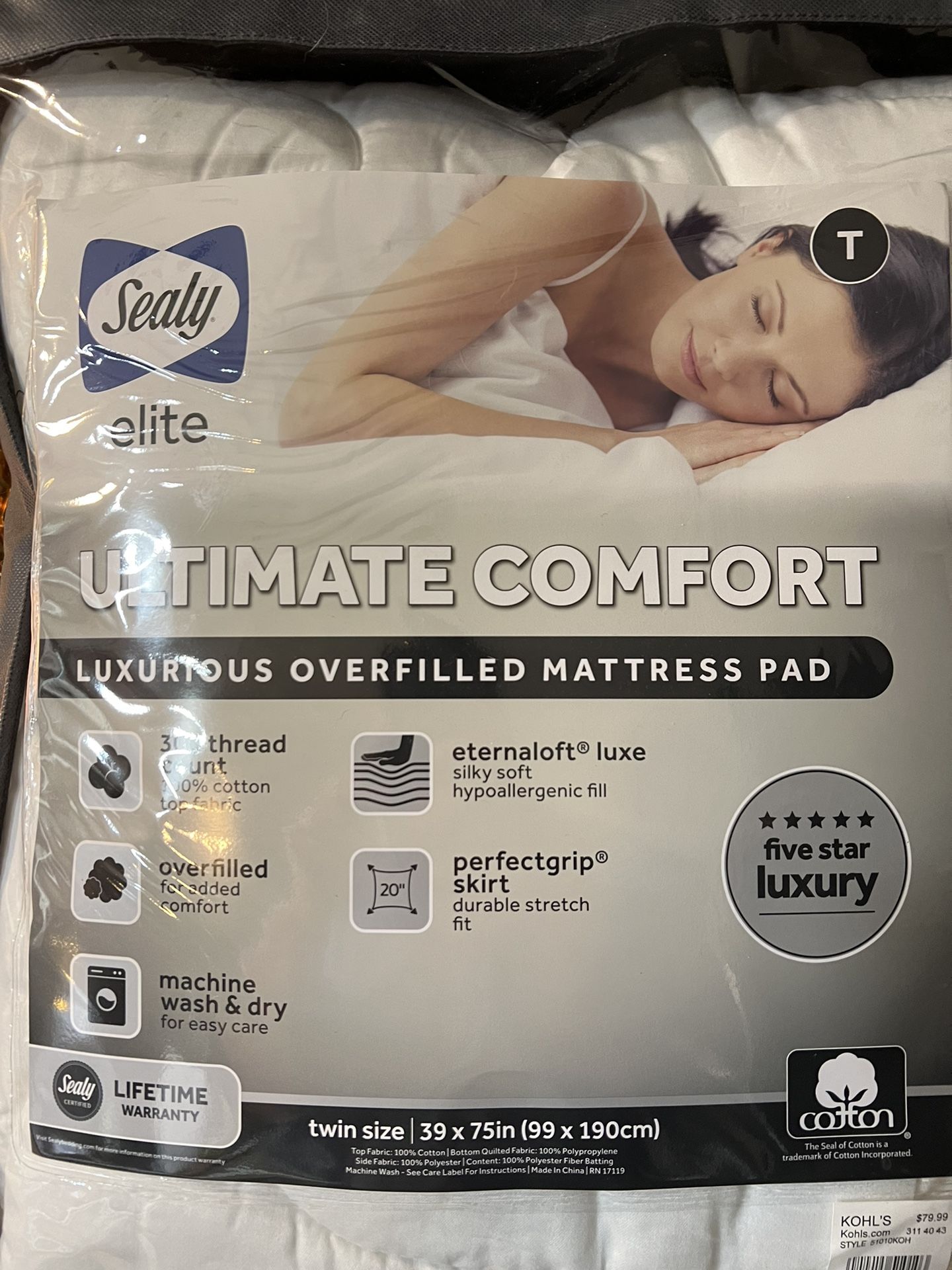 Sealy Elite Mattress Cover, twin
