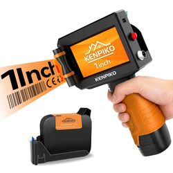 Handheld Printer, 2025 Upgrade 1 Inch Print Height Handheld Inkjet Printer with 72ML Quick-Drying Ink Cartridge,Portable Inkjet Printers Gun with 4.3"