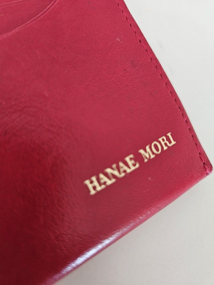 Hanae Mori Red Leather Long Wallet 