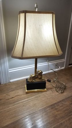 Vintage Hollywood Regency Brass Lion Table Lamp – Mid-Century Modern Neoclassical