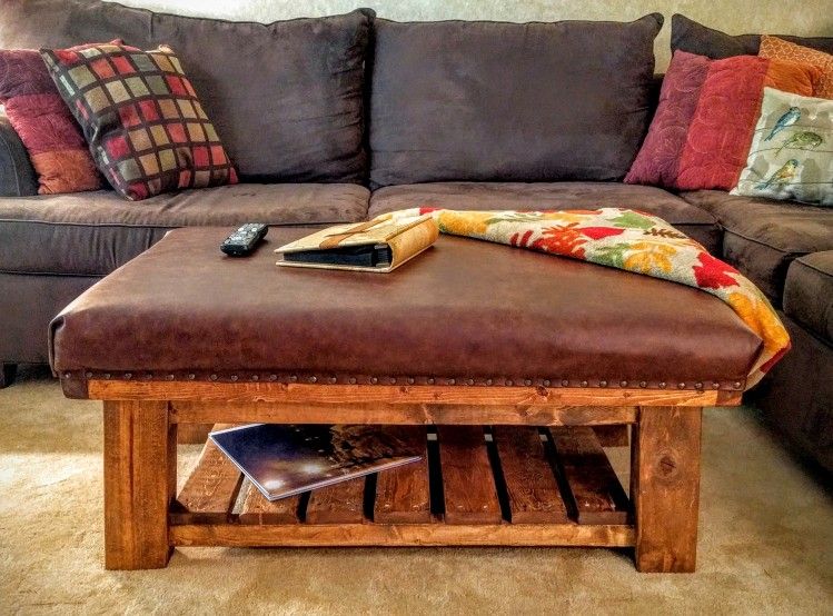 Real Leather Ottoman Coffee Tables - Custom Built