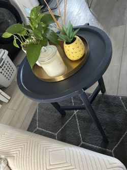 Round Wooden End Table
