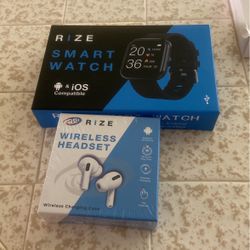 RIZE Smart Watch And Wireless Headset for Sale in Jurupa Valley