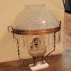 Beautiful Light Blue Hobnail Lamp For Sale