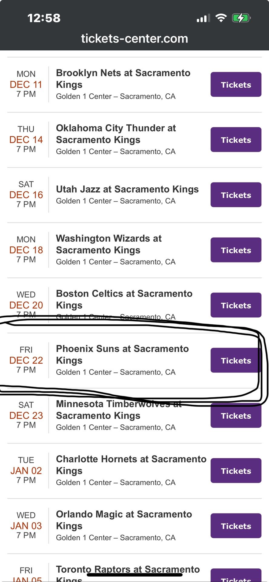 Basketball Tickets sacramento Kings Vs Suns