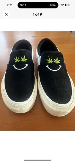 Straye Ventura X-Ray Weed Marijuana Leaf Slip-On Skate Black Men's Size 5